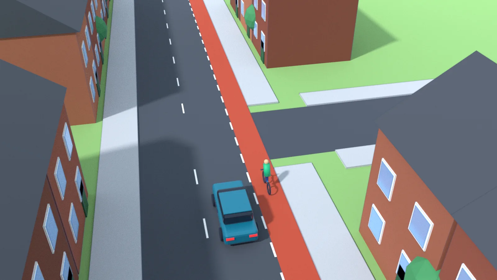 TA-PRI-004 — right turn across a cyclist on a painted cycle lane